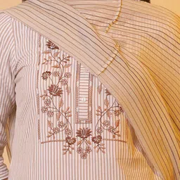 AURELIA Striped Pure Cotton Dupatta image 2