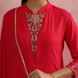 Khushal K Women Yoke Design Angrakha Kurta with Palazzos & With Dupatta image 5