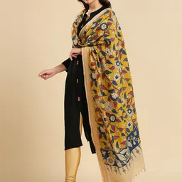 Dupatta Bazaar Floral Printed Pure Cotton Kalamkari Dupatta image 4