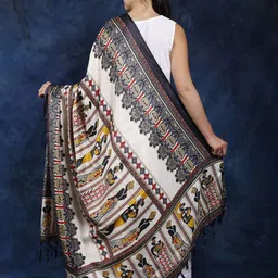 Exotic India Ethnic Motifs Printed Satin Batik Dupatta image 3