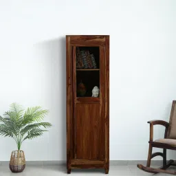 woodsworth from pepperfry Rezzan Sheesham Wood Book Case in Rustic Teak Finish image 1