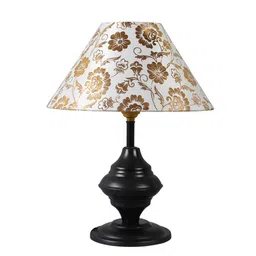 Maroon Fabric Shade Table Lamp With Black Base By Foziq image 4