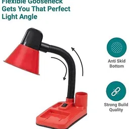 emmkitz Flexible Electric 222 Light red study lamp (30 cm , red) Study Lamp image 3