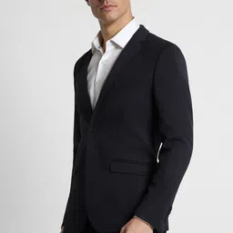 peter england Men Solid Single Breasted Formal Blazer image 4