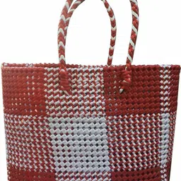 gr trend Wire Basket / Multipurpose Bag / Reusable Plastic Straw Grocery Bag image 3