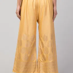 crown king garments Women Regular Fit Beige Viscose Rayon Trousers image 2