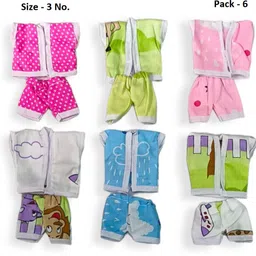 Laddu Gopal Ji 3 NO Summer Wear Night Suit Pack 6 (Random Color & Print) Dress-image-6