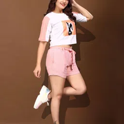 dtr fashion Solid Women Pink Casual Shorts image 3