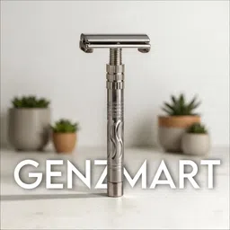 genzmart Long Stainless Grip Safety Razor for Men for Gentle Smooth Shave, Men image 1