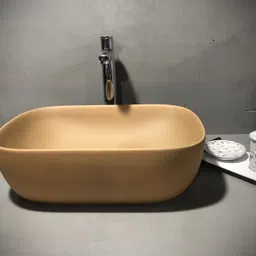 alpha Premium Designer Ceramic Wash Basin Matt Finish(Desert Colour) (18*13*5)(Matt Desert) Table Top Basin-picture-19
