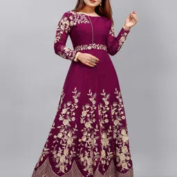 aika Embroidered Georgette Semi Stitched Anarkali Gown-picture-23