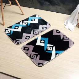 utility jet Multicolor Geometric Nylon 24x16 Inches Anti Skid Door Mats (Pack of 2) image 1