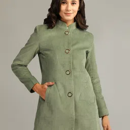 honnete 100 % Polyester Self Design Coat For Women image 4