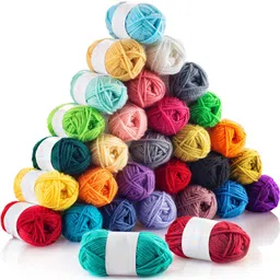 timesetl 24 pcs Acrylic Wool Yarn Rendomly color send 15 Gram Per Skeins Multicolored Yarn Great Crochet and Knitting Starter Kit for Colorful Craft Assorted Colors.-picture-28