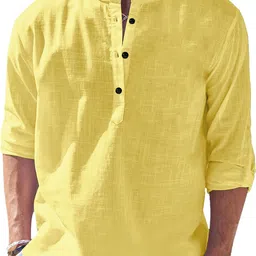 lirmo Men Solid Pure Cotton Straight Kurta-picture-13