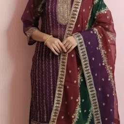 arboutique Unstitched Georgette Suit Fabric Embellished-picture-22