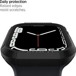 Spigen Rugged Armor Cover Case for Apple Watch Series 9/8/7 (45mm) | Series SE2/6/SE/5/4 (44mm) - Black image 5