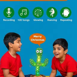 zynero Dancing Cactus Toy with 120 Songs, Recording, Talking, Singing & Glowing image 3