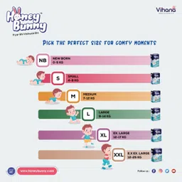 honey bunny Baby Diaper Pants with bubble top sheet| Extra Soft | 12 Hour protection - XL image 5