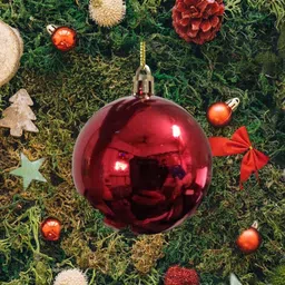 New_6 Pieces Extra Large 80 mm Colour Baubles Tree Decorations Balls Pack of 6-image-43