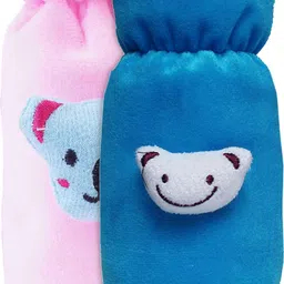 heart home Rabbit Design Velvet Newborn Baby Feeding Bottle Cover-Pack of 2 (Pink & Blue)-picture-28