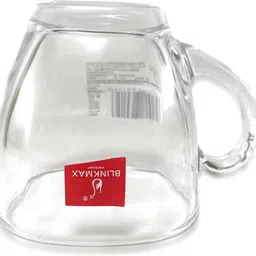 qnq (Pack of 6) BLINKMAX Transparent Square Tea Cup Coffee Cup Set of 6 Made of Glass 155 ml Glass Set Water/Juice Glass image 2