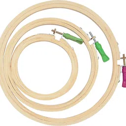 qroof Embroidery and Art Work Hoop Frame and Multicolored Skein Threads image 2