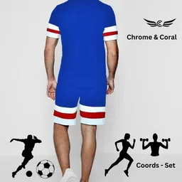 chrome & coral Tshirt Regular Shorts Co-ords Set image 2