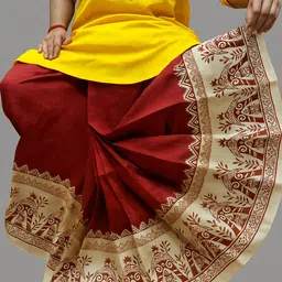 Sumit online Traditional Printed Mour Puccha Dhoti – Ethnic Wear for Festivals & Weddings Printed Men Dhoti image 1