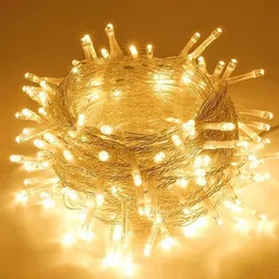34 LEDs 15 m Yellow Steady Bulb Rice Lights-image-0