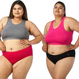 bigtees Pack of 2 Women Hipster Pink, Black Panty-picture-11