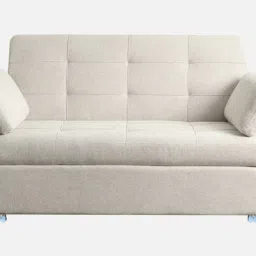 febonic Fornia Fabric 3 Seater Pull Out Sofa Cum Bed In Ivory Cream Colour image 3