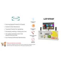 sivom Kiddle Digitally Printed TV Console With UV Protected Coating In White Finish image 3