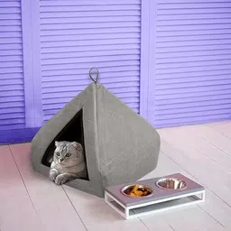 house of common Cat Beds for Indoor-2 in 1 Cat Cave House Tent for Kittens S Pet Bed image 1