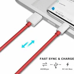 Raptor USB Type C Cable 1.05 m 6A WARP/ DASH CABLE FAST CHARGING SUPPORT| Compatible with Oneplus 5/5T/6/6T/7/7T/7Pro/8/8T image 3