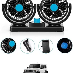 monolive 12V Dual Fan With 2 Speed & 360 Degree Rotatable Universal For Car-160 Car Interior Fan-picture-10
