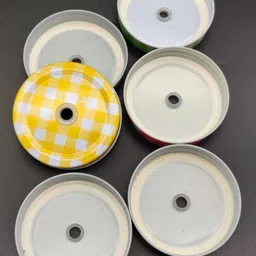 satyam kraft 6 Pcs(Random colour)Lid for Mason jar cap for storage jar for replace lid 2.87 inch Lid Set image 3
