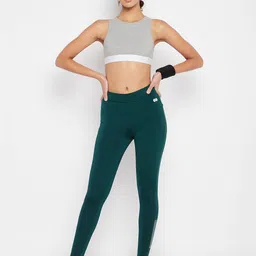 clovia Solid Women Green Tights-picture-25