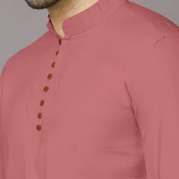 vtexx Men Solid Cotton Blend Straight Kurta image 4