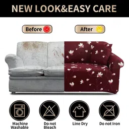 turiya Polyester, Polycotton Floral 3 Seater Sofa Cover image 3