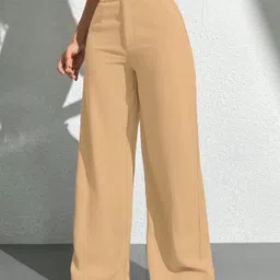 chalodia Women Regular Fit Yellow Cotton Blend Trousers image 4