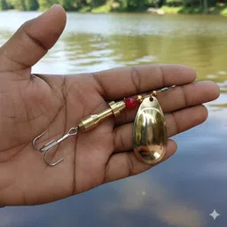 coral india Spinner Bait Brass Fishing Lure image 1