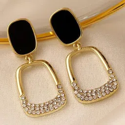 dressberry Trendy Pretty Black Fashion Korean Earrings for Women Everyday Alloy Drops & Danglers-picture-23