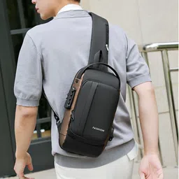 firststep Clear Men & Women Sling Bag FS Verti K SB-01 BRWN s1 image 5