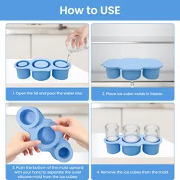 hasthip Silicone Ice Mold for Stanley Tumbler Multi Size Hollow Cylinder Ice Cube Tray Blue Silicone Ice Cube Tray image 5