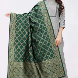 blazik Silk Blend Woven Black Women Dupatta-picture-31