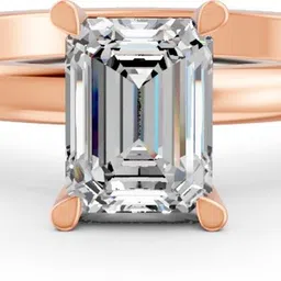 2Ct Emerald Cut Moissanite Women 4 Prong Solitaire Ring 14K Rose Gold Plated Sterling Silver Moissanite Gold Plated Ring-image-60