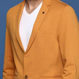 showoffff Men Solid Single Breasted Formal Blazer image 5