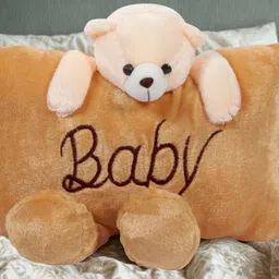 aipom Polyester Fibre Baby Pillow Pack of 1 Animals Soft Teddy Bear Baby Pillow – Cute Plush Cushion for Kids & Newborns image 2