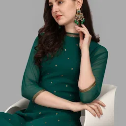 saanjh Women Georgette Kurta Pant Set image 5